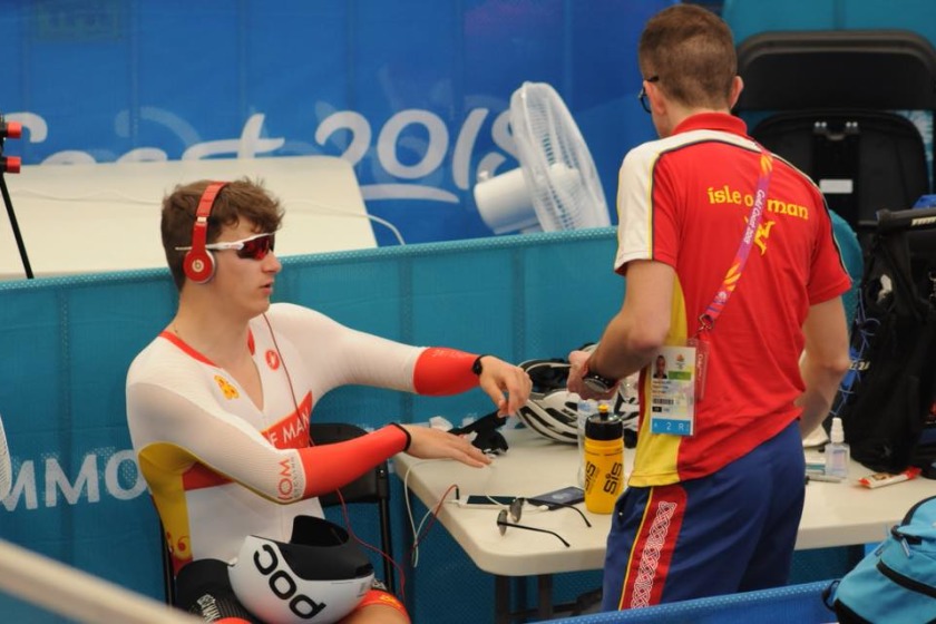 Matthew Draper Warming Up before his Race (Pic: Richard Draper)